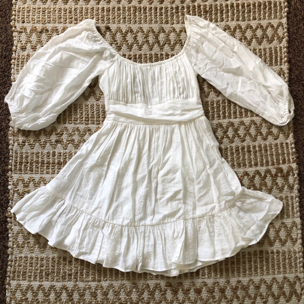Hello Molly White Peasant Dress